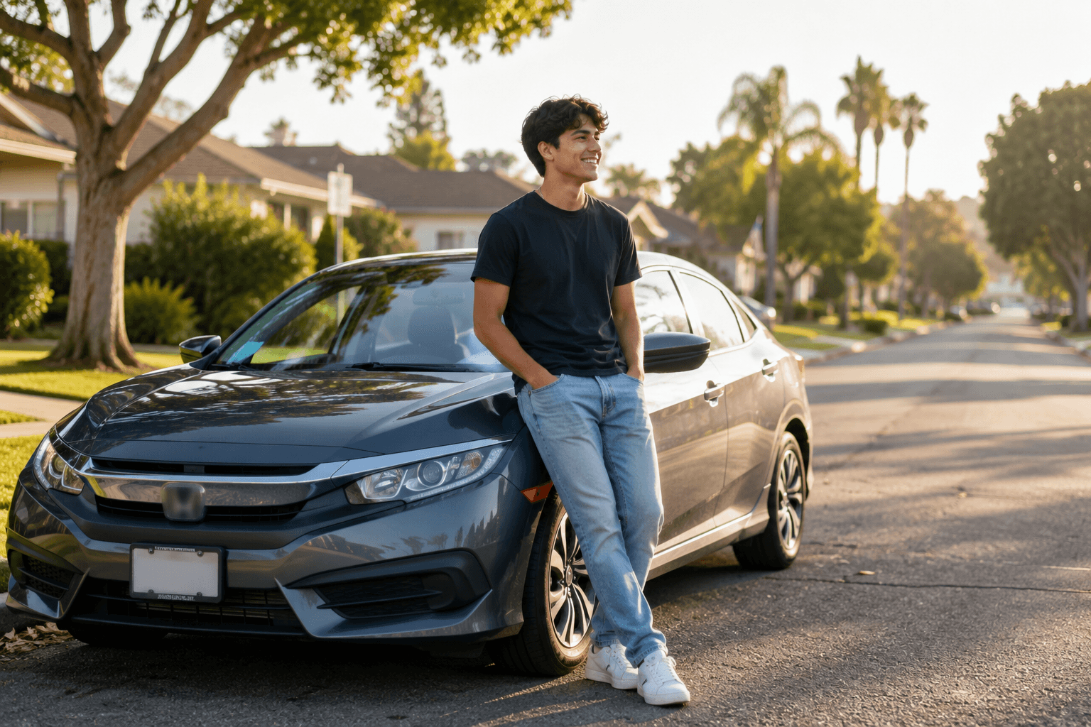 Young driver proud of their first car