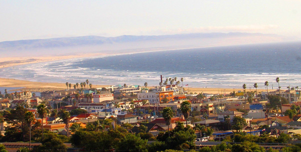 View of California Coastline and City